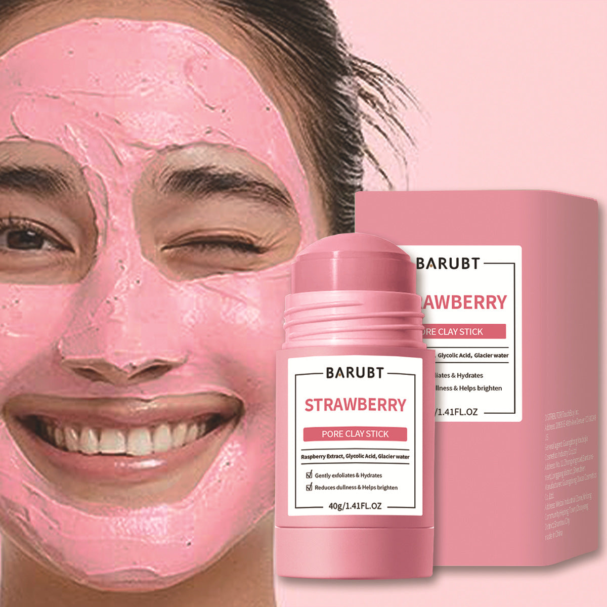 Barubt Mugwort Mud Mask Stick | Korean Clay Mask for Sensitive Skin | Mess-Free Stick