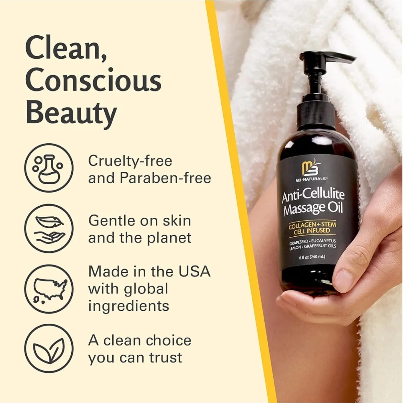 M3 Naturals Anti-Cellulite Massage Oil