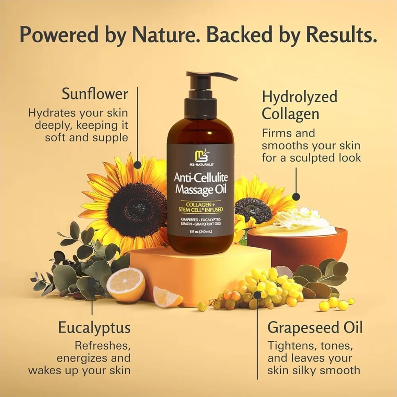 M3 Naturals Anti-Cellulite Massage Oil